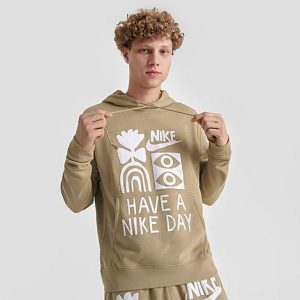 Nike Men&apos;s Sportswear Have A Day French Terry Pullover Hoodie in Beige/Khaki Size 2XL Cotton/Polyester - 5819556