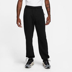 Nike Men&apos;s Sportswear Tech Fleece Straight Leg Pants in Black/Black Size 2XL Cotton/Polyester/Fleece - 5876287