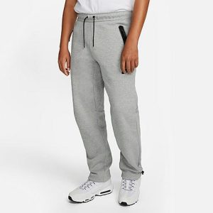 Nike Men&apos;s Sportswear Tech Fleece Straight Leg Pants in Grey/Dark Grey Heather Size 2XL Cotton/Polyester/Fleece - 5876292