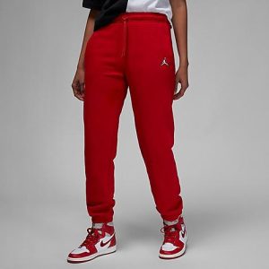 Jordan Women&apos;s Brooklyn Fleece Pants in Red/Gym Red Size Medium Cotton/Polyester/Fleece - 5889068