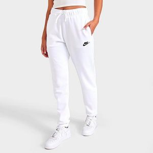 Nike Women&apos;s Sportswear Club Fleece Mid-Rise Jogger Pants in White/White Size XL Cotton/Polyester/Fleece - 5817476