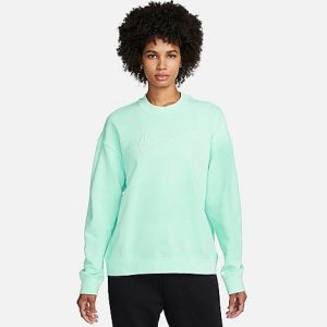 Nike Women&apos;s Dri-FIT Get Fit Graphic Crewneck Sweatshirt in Green/Mint Foam Size XL Cotton/Polyester - 5889130