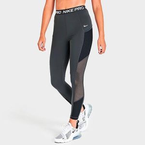 Nike Women&apos;s Pro Dri-FIT Training Tights in Grey/Dark Smoke Grey Size Small Polyester/Spandex - 5820092