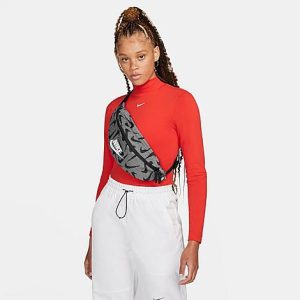 Nike Heritage Swoosh Allover Print Waist Pack in Grey/Black 100% Polyester - 8205181