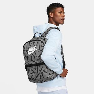 Nike Heritage Lenticular Swoosh Allover Print Backpack in Grey/Black 100% Polyester - 8205242