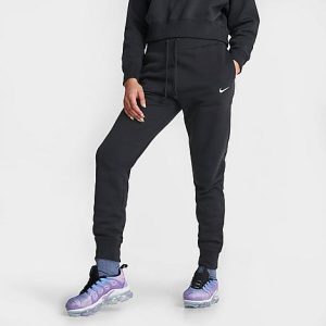Nike Women&apos;s Sportswear Phoenix Fleece High-Waisted Jogger Sweatpants in Black/Black Size XL Cotton/Polyester/Fleece - 5820105