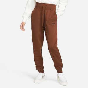Nike Women&apos;s Sportswear Phoenix Fleece High-Waisted Jogger Sweatpants in Brown/Cacao Wow Size XL Cotton/Polyester/Fleece - 5881597