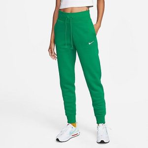 Nike Women&apos;s Sportswear Phoenix Fleece High-Waisted Jogger Sweatpants in Green/Malachite Size XL Cotton/Polyester/Fleece - 5889190