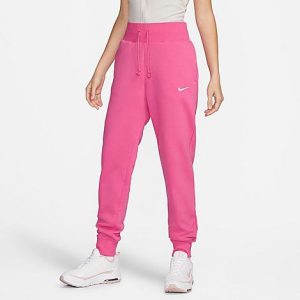 Nike Women&apos;s Sportswear Phoenix Fleece High-Waisted Jogger Sweatpants in Pink/Pinksicle Size XL Cotton/Polyester/Fleece - 5889205