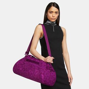 Nike Women&apos;s Gym Club Swoosh Print Bag in Purple/Viotech 100% Polyester - 8207388