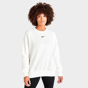 Nike Women&apos;s Sportswear Phoenix Fleece Oversized Crewneck Sweatshirt in White/Sail Size XL Cotton/Polyester/Fleece - 5818101