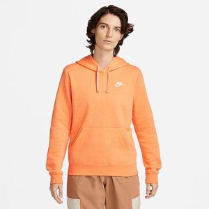 Nike Women&apos;s Sportswear Club Fleece Pullover Hoodie in Orange/Orange Trance Size XL Cotton/Polyester/Fleece - 5889315