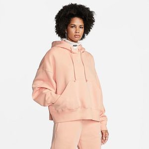 Nike Women&apos;s Sportswear Phoenix Fleece Oversized Pullover Hoodie in Pink/Arctic Orange Size Large Cotton/Polyester/Fleece - 5889354