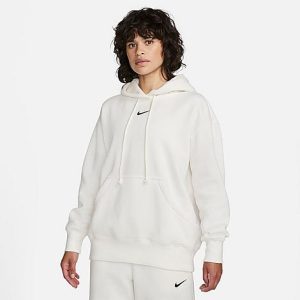 Nike Women&apos;s Sportswear Phoenix Fleece Oversized Pullover Hoodie in White/Sail Size XL Cotton/Polyester/Fleece - 5818116