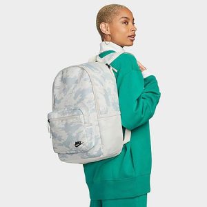 Nike Heritage Eugene Camo Print Backpack in White/Sail 100% Polyester - 8207377
