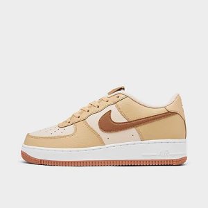 Nike Big Kids&apos; Air Force 1 LV8 Casual Shoes in Brown/Pearl White Size 6.0 Leather - 3221364