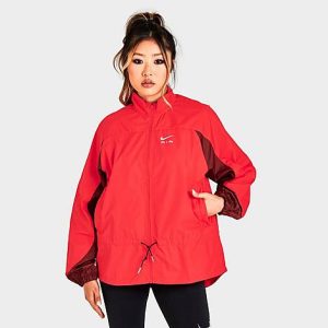 Nike Women&apos;s Air Dri-FIT Running Jacket in Orange/Light Crimson Size XL 100% Polyester - 5817686