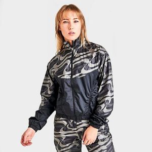 Nike Women&apos;s Sportswear Icon Clash Woven Jacket in Black/Black Size XL 100% Polyester - 5819490