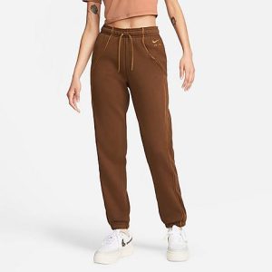 Nike Women&apos;s Air Mid-Rise Fleece Jogger Pants in Brown/Cocao Wow Size 2XL Cotton/Polyester/Fleece - 5883760