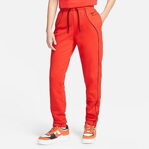 Nike Women&apos;s Air Mid-Rise Fleece Jogger Pants in Red/Light Crimson Size 2XL Cotton/Polyester/Fleece - 5883776