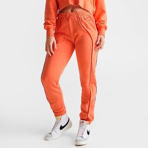 Nike Women&apos;s Air Mid-Rise Fleece Jogger Pants in Orange/Orange Trance Size XL Cotton/Polyester/Fleece - 5846298