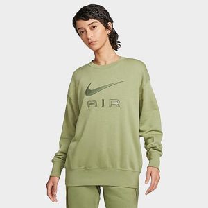 Nike Women&apos;s Air Fleece Crewneck Sweatshirt in Green/Alligator Size XL - 5889420