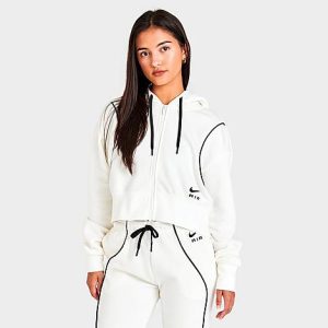Nike Women&apos;s Air Shine Full-Zip Fleece Hoodie in White/ Size XL Cotton/Polyester/Fleece - 5820170