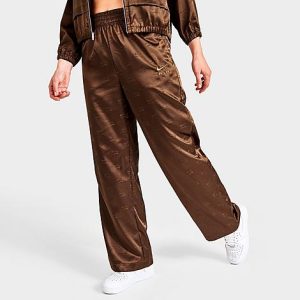 Nike Women&apos;s Air Satin High-Rise Pants in Brown/Cacao Wow Size XL 100% Polyester/Satin/Silk - 5819252