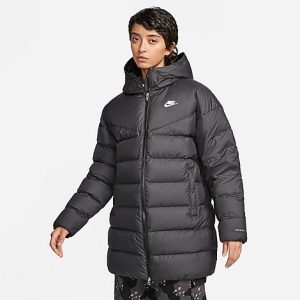 Nike Women&apos;s Sportswear Storm-FIT Windrunner Parka Jacket in Black/Black Size XL 100% Polyester/Fiber - 5889490