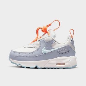 Nike Kids&apos; Toddler Air Max 90 Toggle SE Casual Shoes in Grey/Summit White Size 10.0 Leather - 3221617