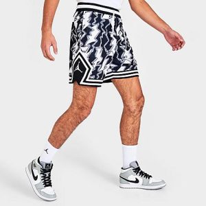 Jordan Men&apos;s Sport Dri-FIT Diamond All-Over Print Shorts in Black/White Size 2XL 100% Polyester/Fiber - 5819965