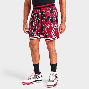 Jordan Men&apos;s Sport Dri-FIT Diamond All-Over Print Shorts in Red/Gym Red Size 3XL 100% Polyester/Fiber - 5819997