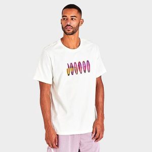 Jordan Men&apos;s Flight MVP Wordmark Logo Graphic T-Shirt in White/White Size 3XL 100% Cotton - 5849670