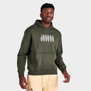 Jordan Men&apos;s Flight MVP Printed Graphic Hoodie in Green/Cargo Khaki Size XL Cotton/Polyester/Fleece - 5849734