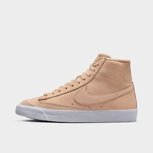 Nike Women&apos;s Blazer Mid Premium Casual Shoes in Beige/Vachetta Tan Size 12.0 Leather - 3553229