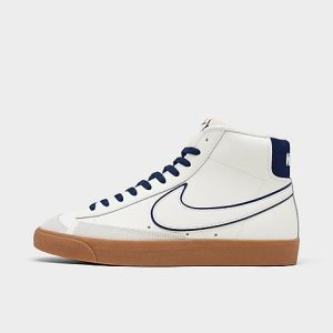 Nike Blazer Mid &apos;77 PRM SE Varsity Casual Shoes in Off-White/Sail Size 14.0 Leather - 3216022
