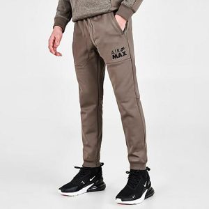 Nike Boys&apos; Sportswear Air Max Therma-FIT Jogger Pants in Grey/English Stone Size XL - 5778198