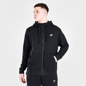 Nike Sportswear Club Fleece Full-Zip Hoodie in Black/Black Size 2XL Cotton/Polyester/Fleece - 5777329