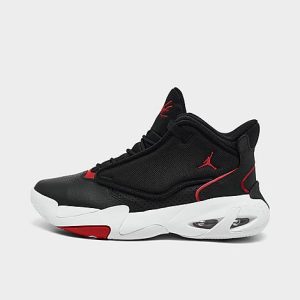 Jordan Big Kids&apos; Jordan Max Aura 4 Basketball Shoes in Black/Black Size 7.0 Leather/Polyester - 3221528