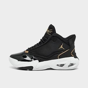 Jordan Big Kids&apos; Jordan Max Aura 4 Basketball Shoes in Black/Black Size 7.0 Leather/Polyester - 3170630