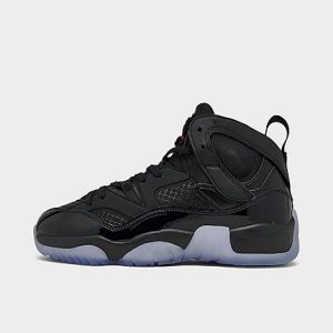 Jordan Big Kids&apos; Jordan Jumpman Two Trey Basketball Shoes in Black/Black Size 4.5 Leather - 3222244