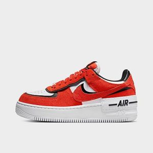 Nike Women&apos;s Air Force 1 Shadow Casual Shoes in Red/Rush Orange Size 5.5 Leather - 3182849