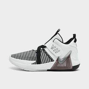 Nike Little Kids&apos; LeBron Witness 7 Stretch Lace Basketball Shoes in White/White Size 2.5 Lace/Plastic - 3222137