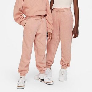 Nike Kids&apos; Icon Fleece Jogger Pants in Pink/Rust Oxide Size Small Cotton/Polyester/Fleece - 5819285