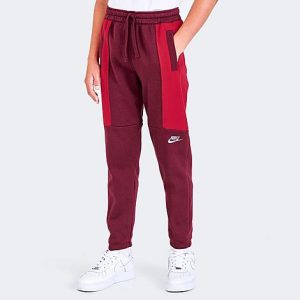 Nike Kids&apos; Sportswear Amplify Fleece Jogger Pants in Red/Dark Beetroot Size Large Cotton/Polyester/Fleece - 5819283