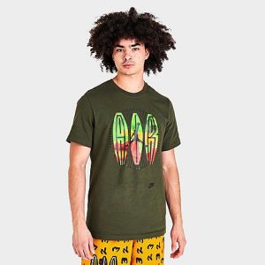 Jordan Men&apos;s Flight MVP Air Graphic T-Shirt in Green/Cargo Khaki Size 2XL 100% Cotton - 5849675