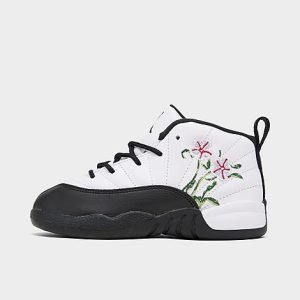 Kids&apos; Toddler Air Jordan Retro 12 Basketball Shoes in Black/White/White Size 8.0 Leather - 3217356