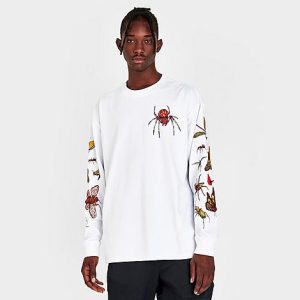 Nike Men&apos;s ACG Insects Graphic Long-Sleeve T-Shirt in White/Summit White Size XL Cotton/Polyester/Knit - 5819605