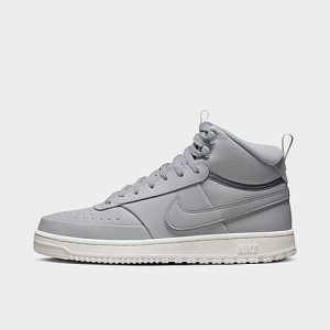 Nike Men&apos;s Court Vision Mid Winterized Casual Shoes in Grey/Wolf Grey Size 11.5 Leather - 3221456