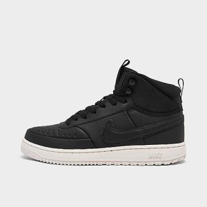 Nike Men&apos;s Court Vision Mid Winterized Casual Shoes in Black/Black Size 11.5 Leather - 3220525